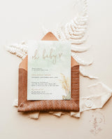 Pampas Grass Baby Shower Invitation | Boy Baby Shower Invite