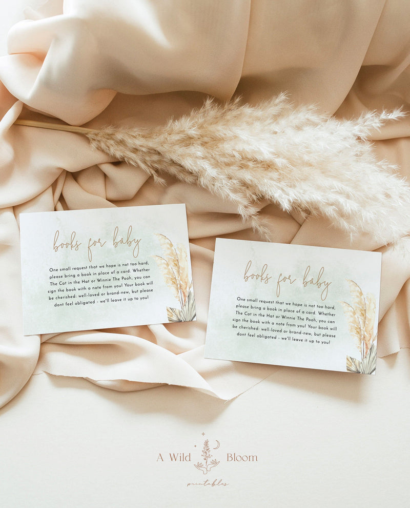 Books for Baby Card | Pampas Grass Baby Shower 