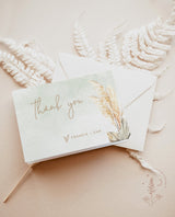 Pampas Grass Thank You Card Template | Editable Thank You Cards