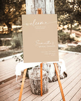 Minimalist Bridal Shower Welcome Sign Template | Beige Welcome Sign