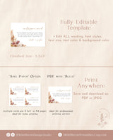 Fall Wedding Enclosure Card | Autumn Wedding Invite Insert