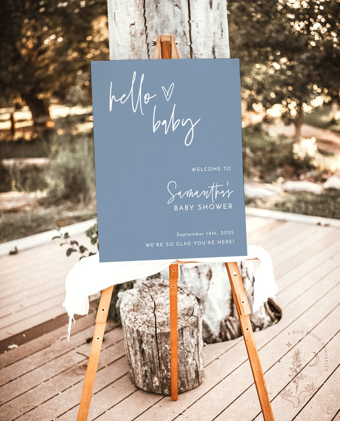Boy Baby Shower Welcome Sign | Boho Baby Shower Welcome Sign