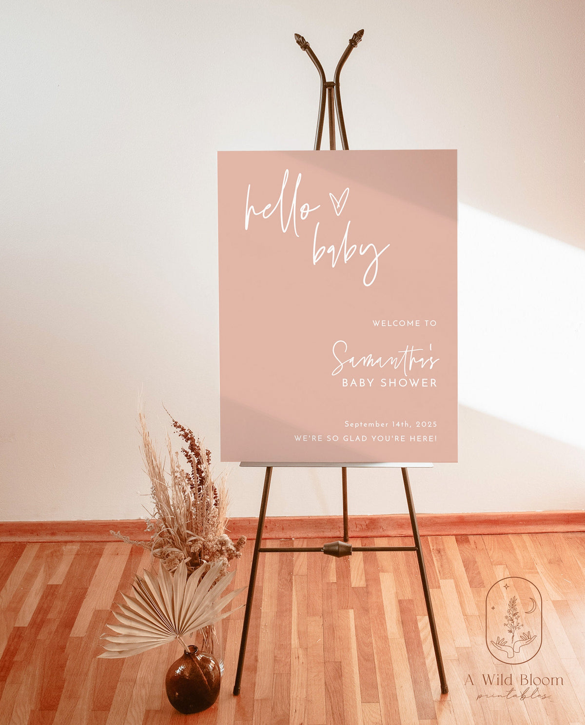Boho Baby Shower Welcome Sign | Girl Baby Shower Welcome Sign
