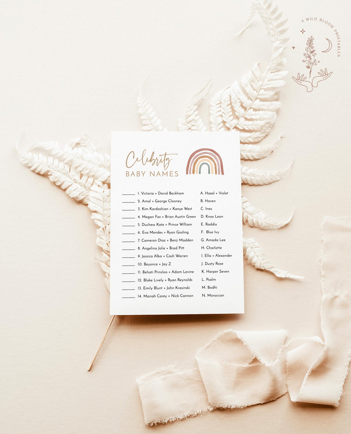 Celebrity Baby Names Game | Gender Neutral Baby Shower