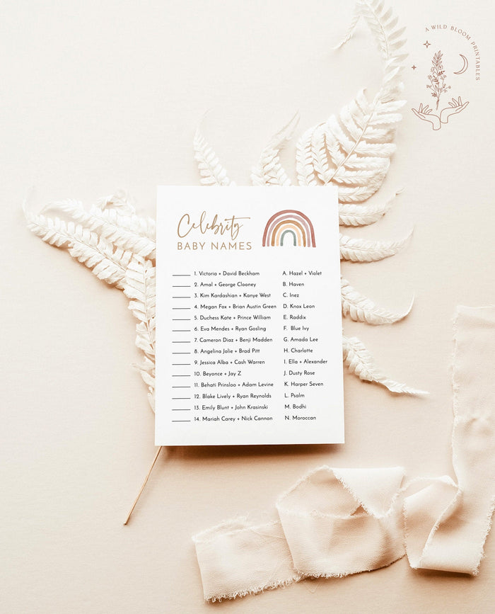 Celebrity Baby Names Game | Gender Neutral Baby Shower