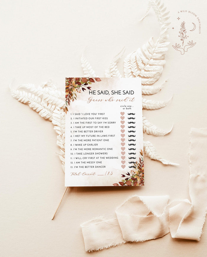 He Said She Said Game | Guess Who Said It, Bride or Groom