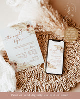Boho Rehearsal Dinner Invite | Pampas Grass Rehearsal Dinner