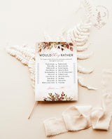 Would They Rather Bridal Shower Game | Fall Bridal Shower Game