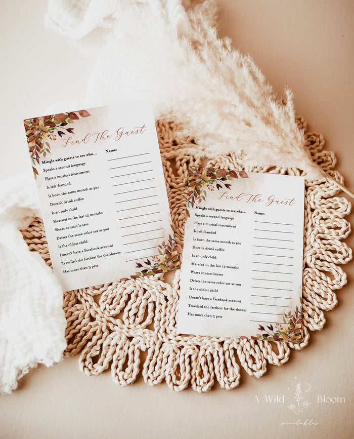 Find the Guest Shower Game | Fall Bridal Shower Game