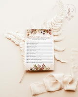 What Did the Groom Say Bridal Shower Game | Autumn Couples Shower Game Template 