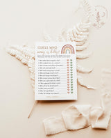 Rainbow Guess Who Game | Boho Gender Neutral Baby Shower