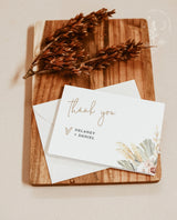 Pampas Grass Thank You Card Template | Editable Thank You Cards
