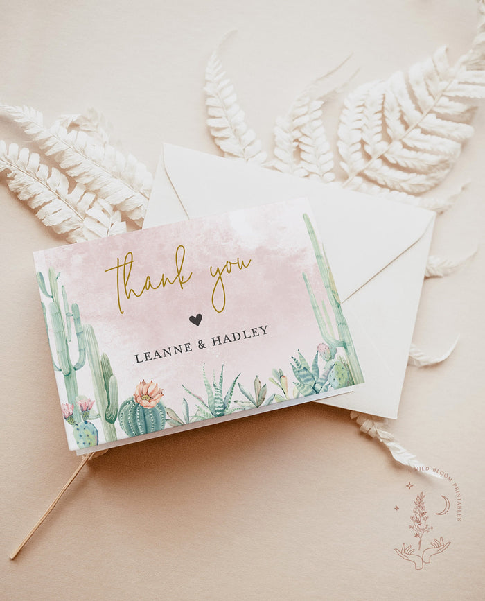 Editable Thank You Cards Template | Fiesta Shower Favor Cards