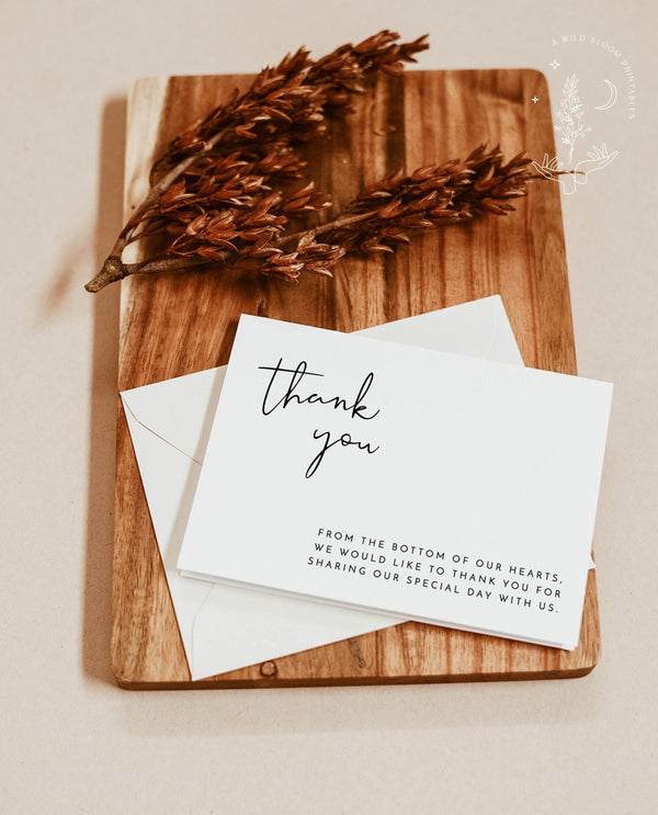 Minimalist Thank You Card Template | Editable Thank You Cards 