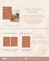 Burnt Orange Wedding Invitation Template | Minimalist Desert Wedding Invite