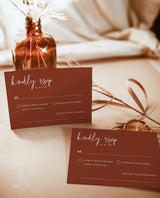 Burnt Orange Wedding Invitation Template | Minimalist Desert Wedding Invite