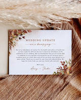 Rustic Wedding Downsize Announcement Card | Covid Wedding Update 