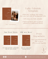 Burnt Orange Wedding Invitation Template | Minimalist Desert Wedding Invite
