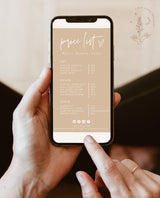 Boho Small Business Digital Price List Template | Modern Salon Price List