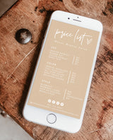 Boho Small Business Digital Price List Template | Modern Salon Price List