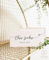 Minimalist Wedding Place Card Template | Modern Place Cards 