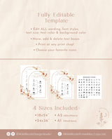 Boho Wedding Timeline Template | Welcome Timeline Poster