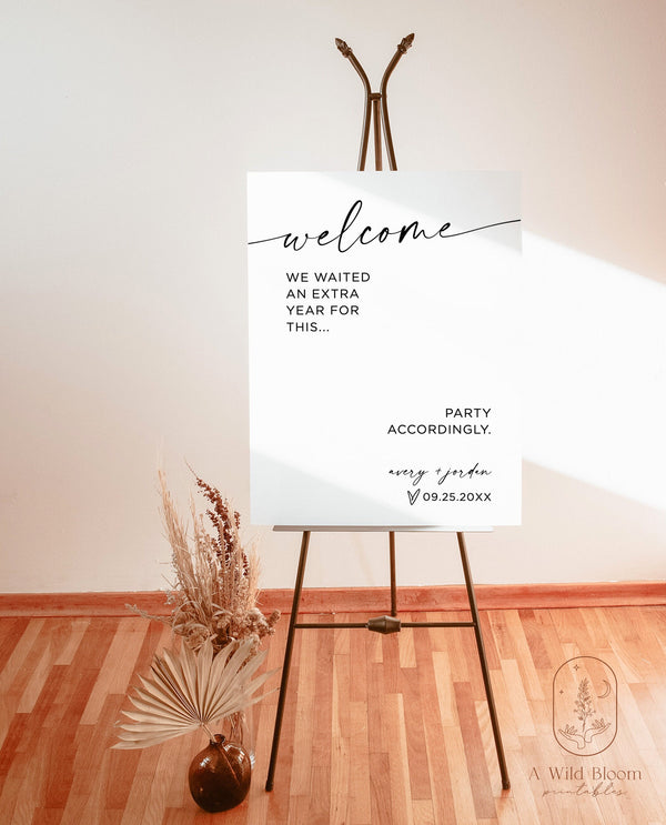 Minimalist Wedding Welcome Sign | Editable Welcome Sign Template 