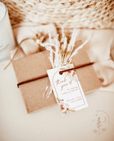 Pampas Grass Favor Tag Template | Burnt Orange Wedding Favor Tag