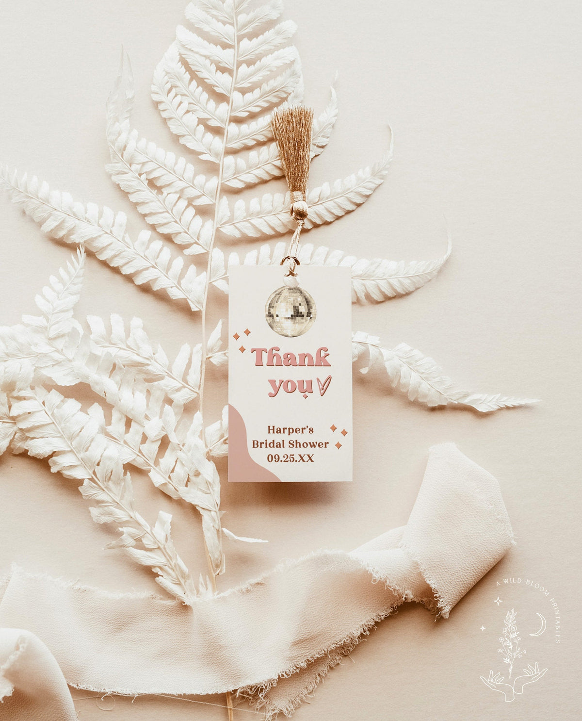 Retro Thank You Favor Tag Template | Vintage Baby Shower Tags