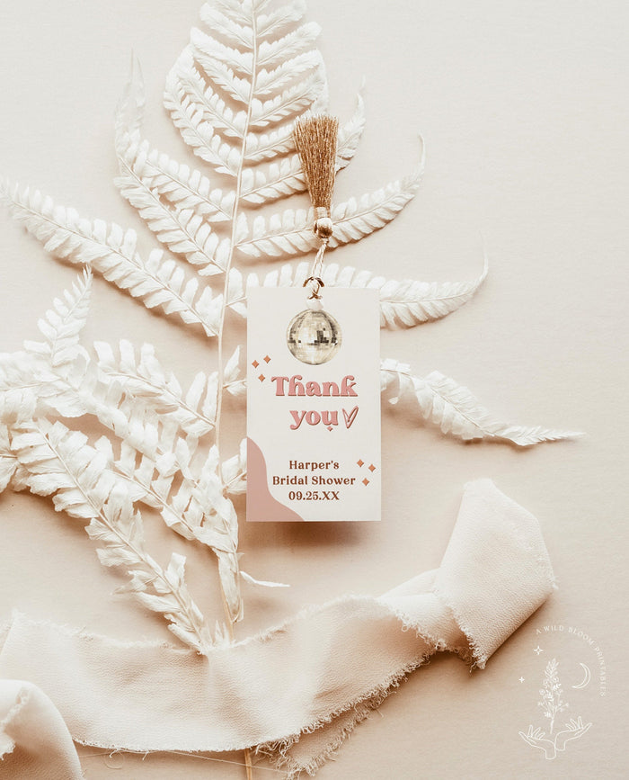 Retro Thank You Favor Tag Template | Vintage Baby Shower Tags