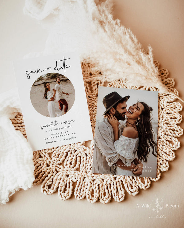 Photo Save the Date Template | Minimalist Save the Date Template 