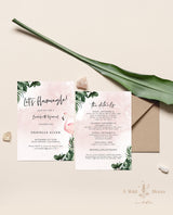 Let's Flamingle Bachelorette Party Invitation | Tropical Bachelorette Itinerary