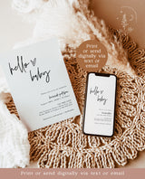 Minimalist Baby Shower Invite | Gender Neutral Baby Shower Bundle