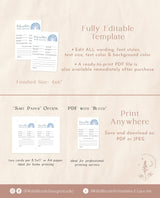 Rainbow Baby Shower Advice and Predictions Card | Blue Rainbow