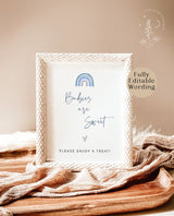 Rainbow Baby Shower Custom Sign | Blue Rainbow