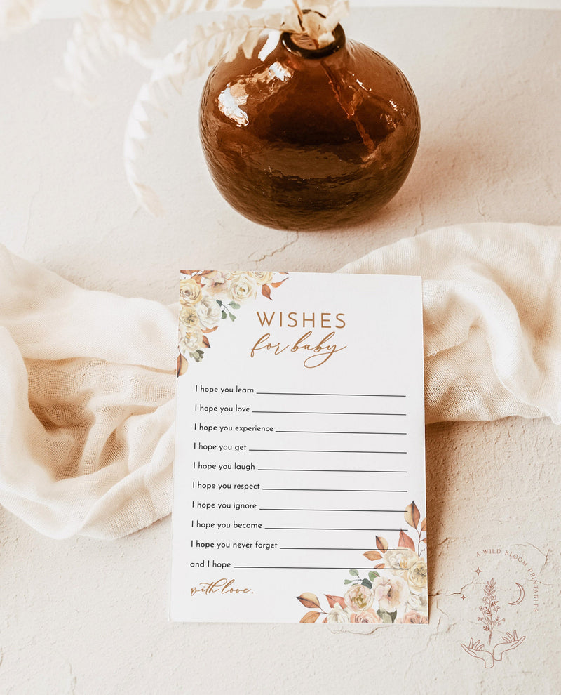 Fall Wishes For Baby Card | Gender Neutral Baby Shower 