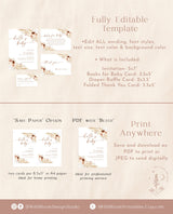 Boho Baby Shower Invitation | Girl Baby Shower Bundle