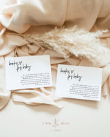 Minimalist Books for Baby Card | Book Request Insert Template