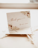 Boho Thank You Card Template | Editable Fall Thank You Cards