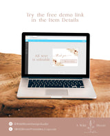 Boho Thank You Card Template | Editable Fall Thank You Cards