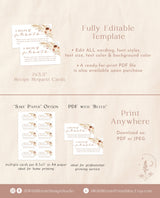 Pampas Grass Recipe Request Card | Bridal Shower Recipe Card