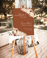 Fall Bridal Shower Welcome Sign | Pampas Grass Bridal Shower Welcome Poster