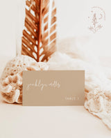 Modern Beige Place Card Template | Minimalist Place Cards 