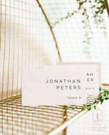 Wedding Place Card Template | Minimalist Pace Cards
