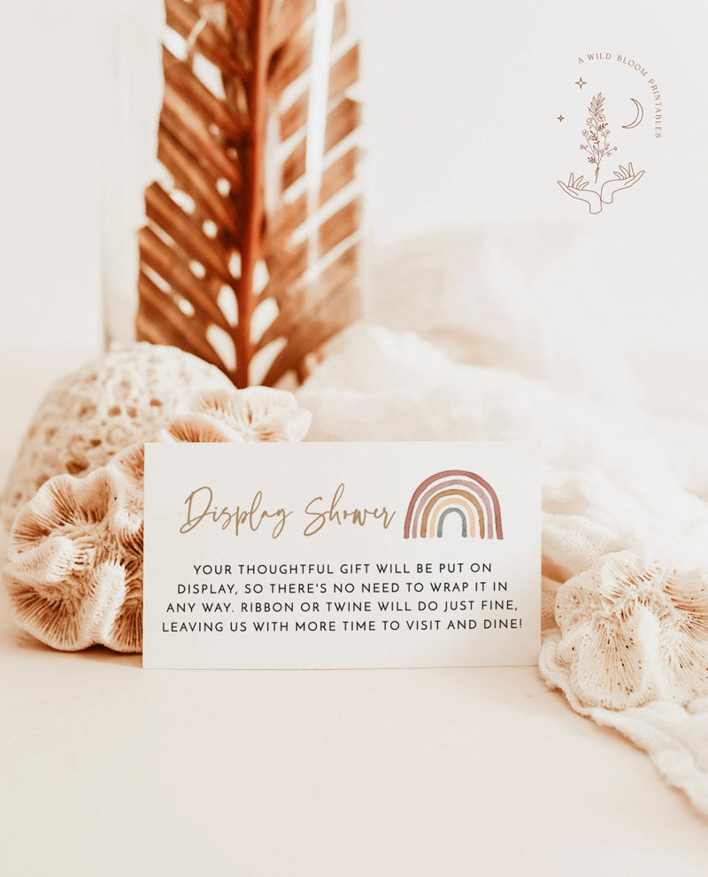 Rainbow Display Shower Card | Gender Neutral Display Shower Card 