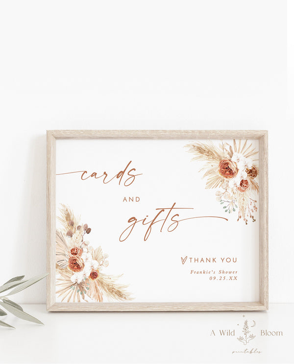 Cards and Gifts Sign | Minimalist Wedding Sign Template 