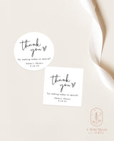 Modern Thank You Favor Tag | Shower Stickers
