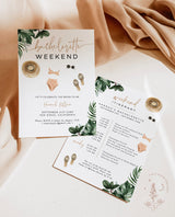 Tropical Bachelorette Party Invitation | Tropical Bachelorette Itinerary