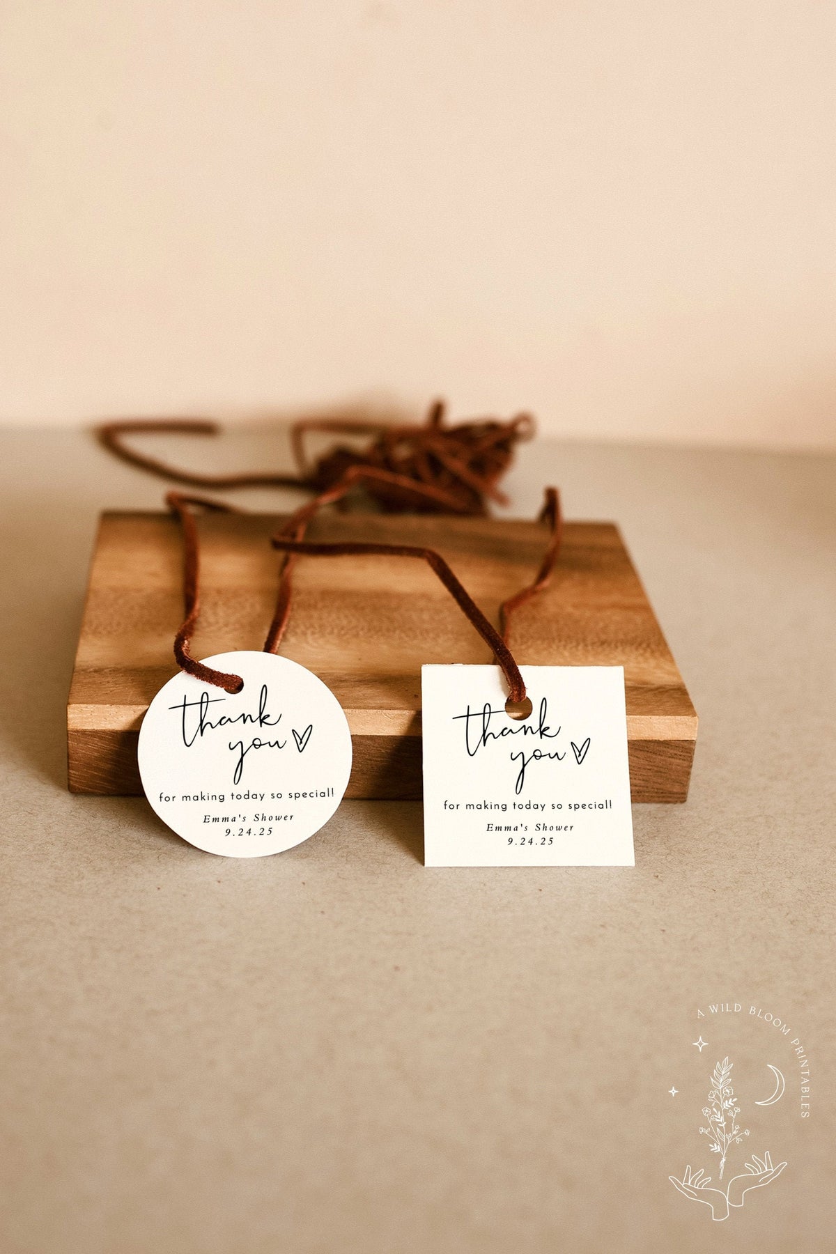 Modern Thank You Favor Tag | Shower Stickers