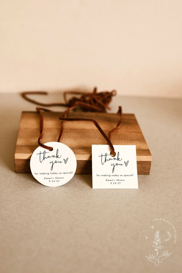 Modern Thank You Favor Tag | Shower Stickers